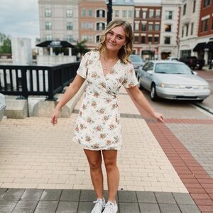 Altar'd State Cream Floral Mini Dress